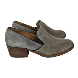 SOFFT Velina Grey Modern Suede Leather Block Heel Comfort Loafer Size 8.5W